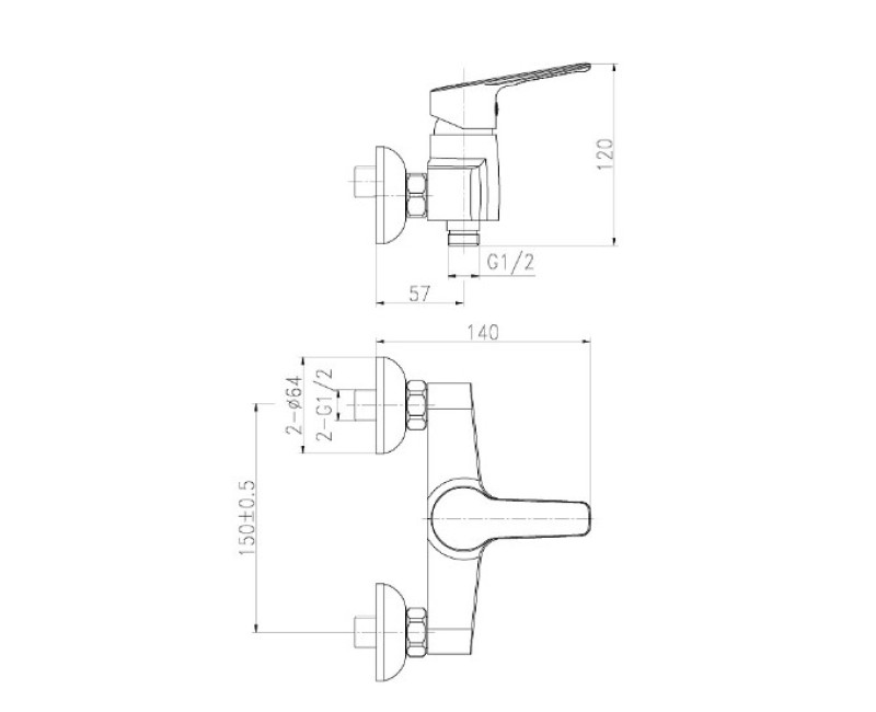 Ūdens Maisītājs dušai ar aksesuāriem BORA Style BOSTY840E