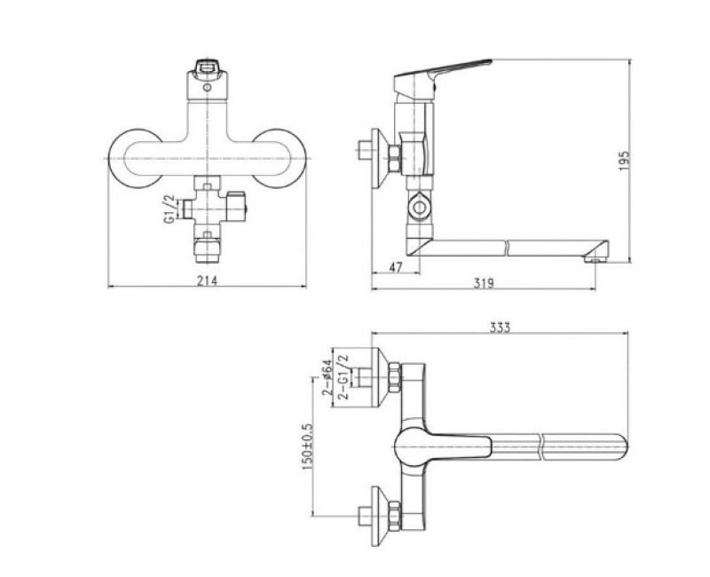 Ūdens Maisītājs vannai/dušai BORA Style ar aksesuāriem BOSTY40DL
