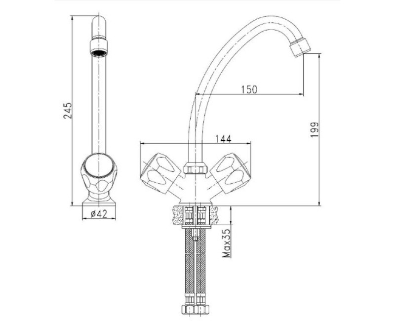 Смесители для кухни BORA Round BORD40G