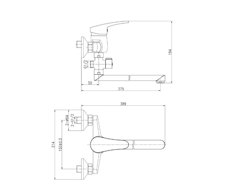Ūdens Maisītājs vannai/duša ar aksesuāriem BORA Standart BOST03DL