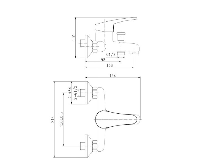 Ūdens Maisītājs dušai ar aksesuāriem BORA Standart BOST03A