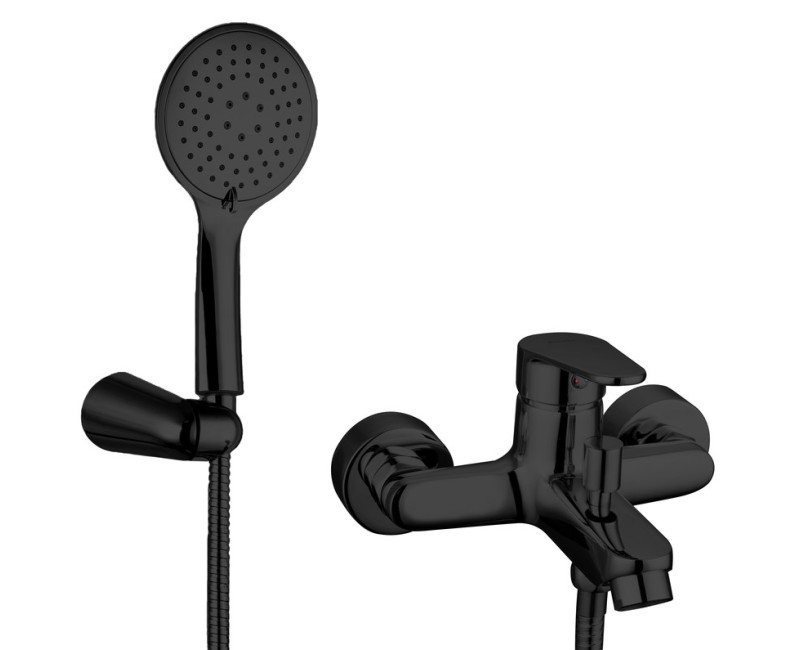Смеситель для ванны и душа Bora Smart с аксессуарами черный KN4703