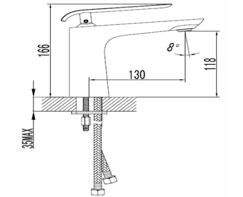 Смеситель для керамической раковины Vento Tivoli, белый.хром TV1675W