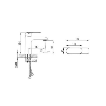 Смеситель для ванны Vento Ravena RV43116C с хромированным покрытием RV43116C