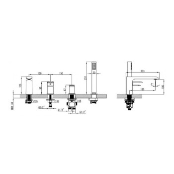 Смеситель для ванны/душа Vento Ravena RW43128W белый/хром RW43128W