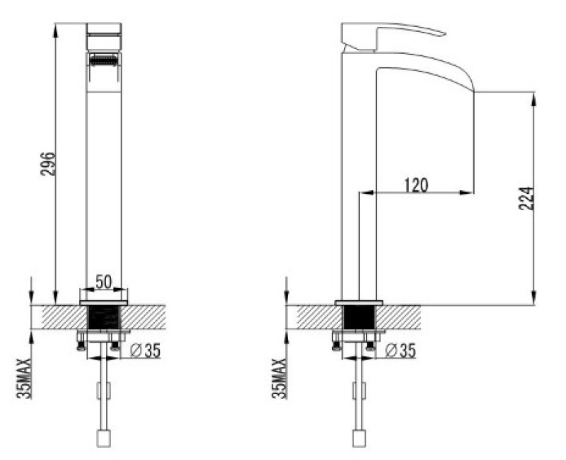 Смеситель для керамической раковины Vento Venecia,XL VEX0216C