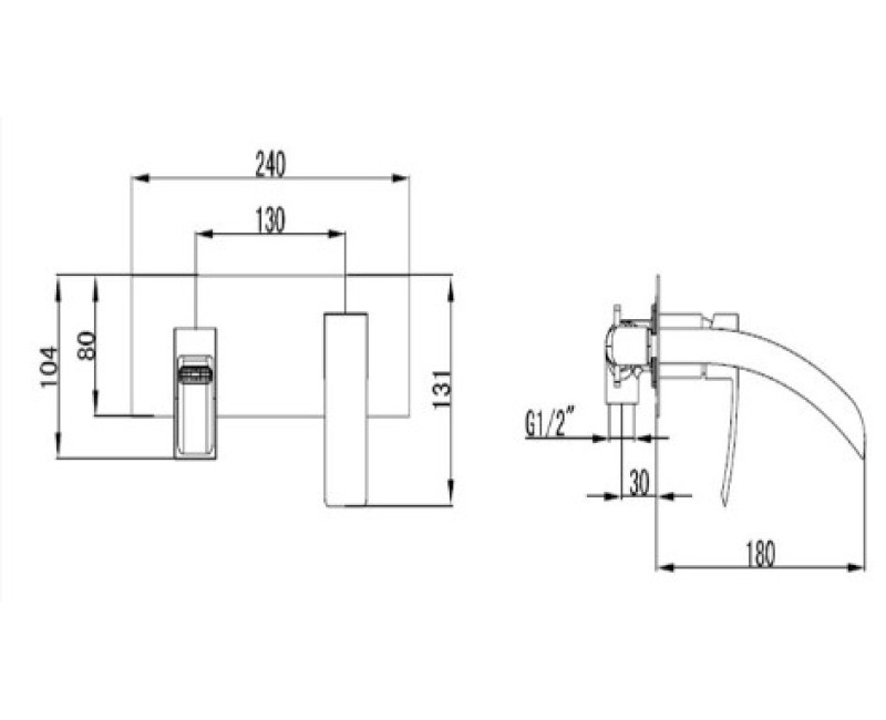 Ūdens Maisītājs vannas istabas izlietnei Vento Venecia (iebūvējams) VE10214C, hroms