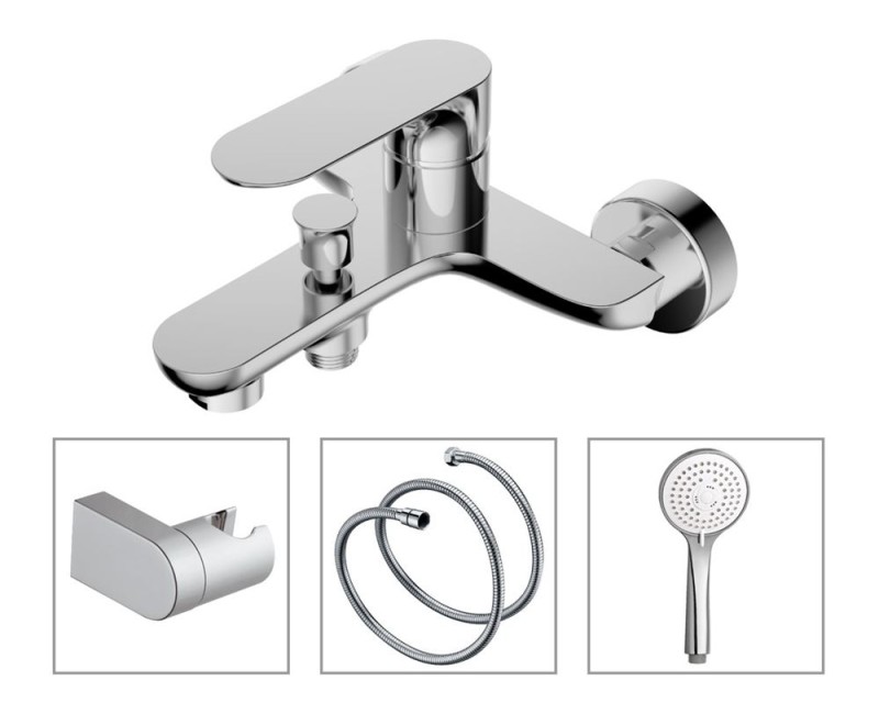 Смеситель для ванны/душа Vento Napoli NA39023C с хромированным покрытием