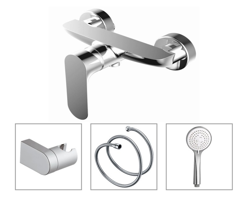 Смеситель для душевой Vento Napoli, хром, с аксессуарами NA39033C