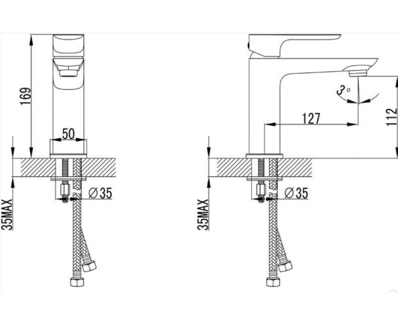 Смеситель для керамической раковины Vento Napoli NA15164C