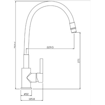 Смеситель для кухни Vento Cucina Flexy 2 CC0295 Черный/Хромированный PR8106-1