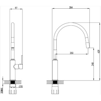 Ūdens Maisītājs virtuves izlietnei Vento Cucina Flexy 2 PR8106-1 balts