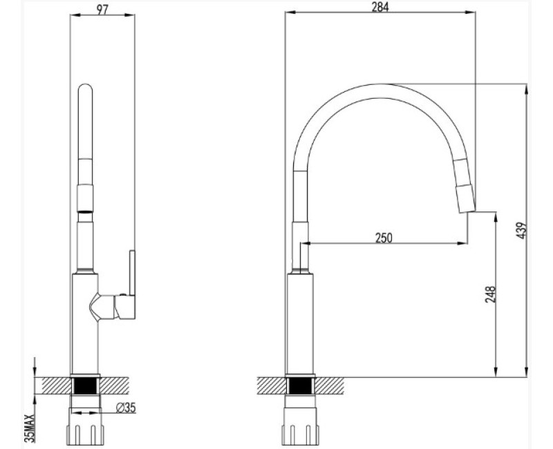 Ūdens Maisītājs virtuves izlietnei Vento Cucina Flexy 2 PR8106-1 balts