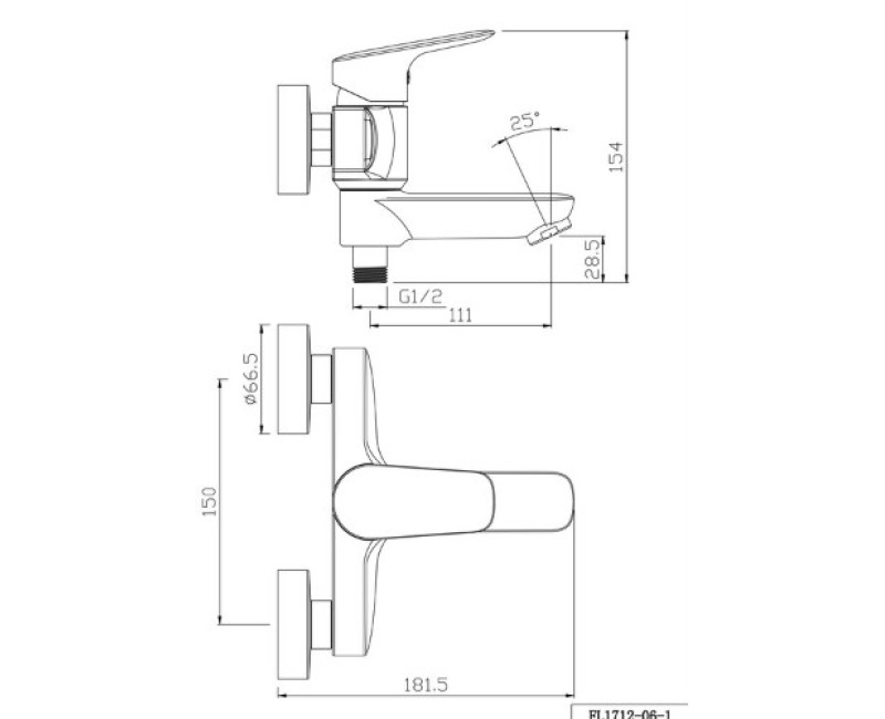 Ūdens Maisītājs vannai/dušai Vento Prato PR702-03 PR712-06-1