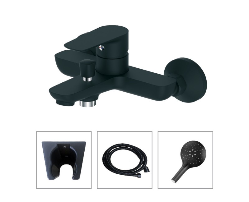 Ūdens Maisītājs vannai/dušai Vento Palermo Black, PA7703B ar aksesuariem