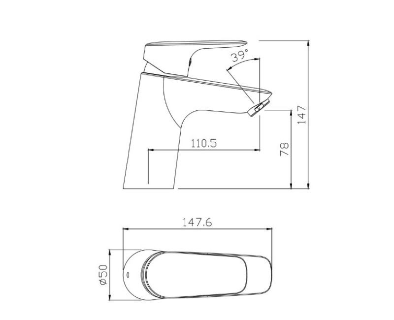 Ūdens Maisītājs vannas istabas izlietnei Vento Prato PR8101BL melns