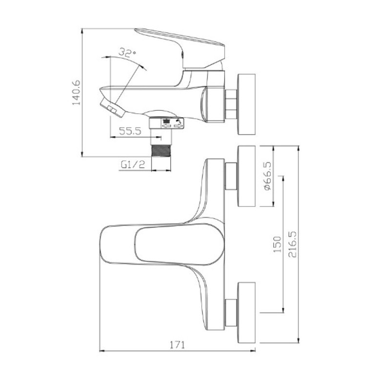 Ūdens Maisītājs vannai/dušai Vento Prato PR8103BL melns ar aksesuāriem Ūdens Maisītājs vannai/dušai Vento Prato PR8103BL melns ar aksesuāriem