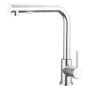 Ūdens Maisītājs virtuves izlietnei Vento Monza KN118 hroms ar izvēlkamu dušu