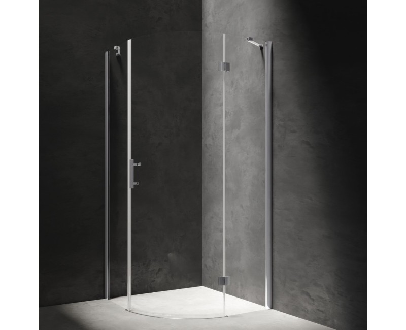 OMNIRES MANHATTAN душевая кабина полукруглая с распашной дверью, 90 x 90 см