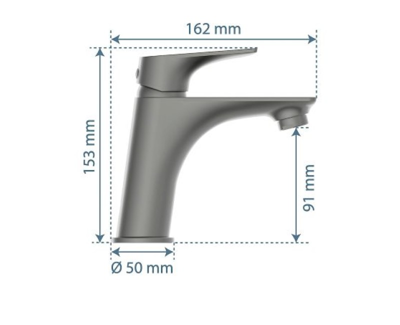 Schütte Boston izlietnes maisītājs, matēts grafīts H 153(91)x162
