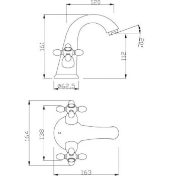 Schütte ELK Смеситель для мойки, хром, двухрычажный