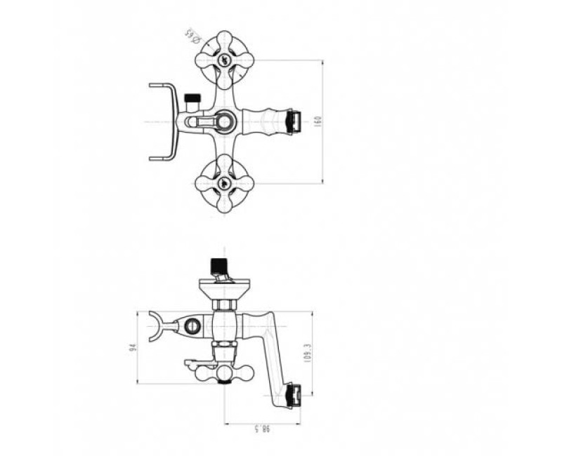Schütte ELK vannas-dušas maisītājs ar dušu, hroms, divroku
