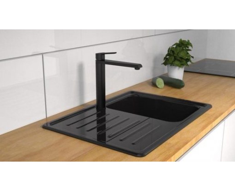 Schütte Vita virtuves izlietnes maisītājs,matēts melns H 280(215)x245