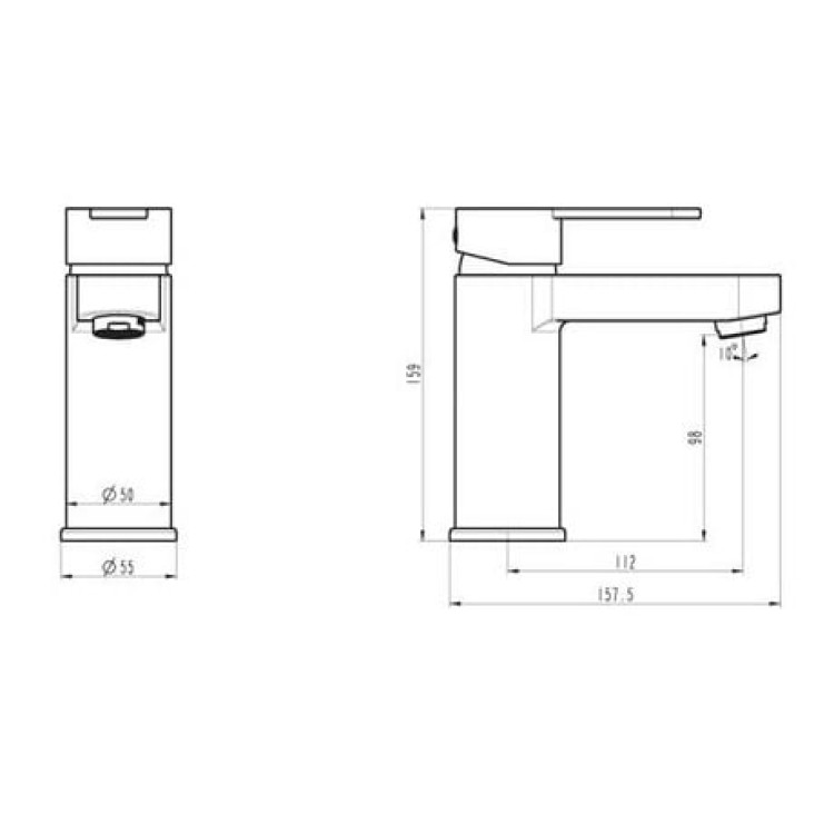 Смеситель для раковины Schütte Raven, матовый черный