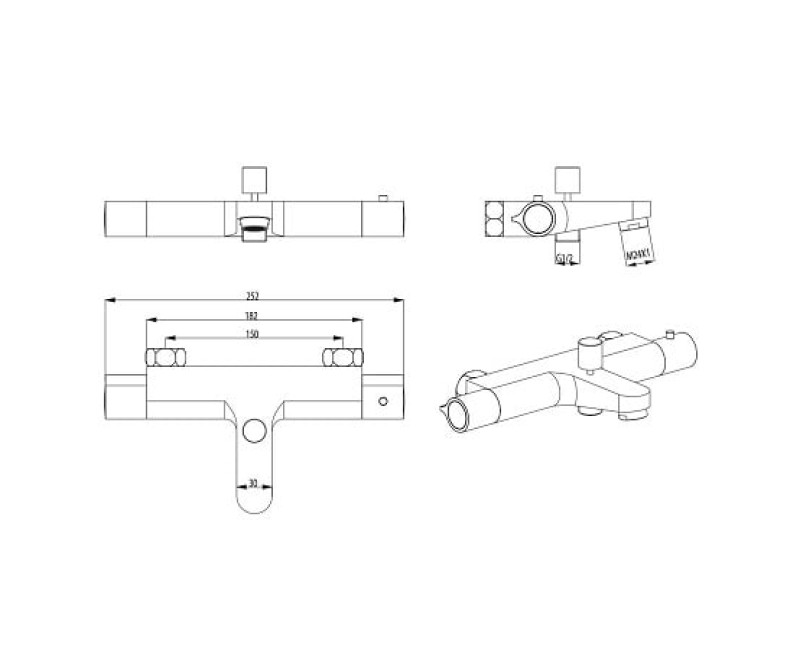 Schütte Vico Термосмеситель для ванны и душа, хром