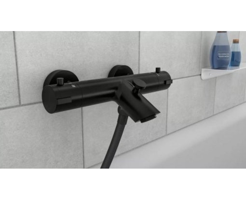 Термосмеситель для ванны и душа Schütte London, матовый черный