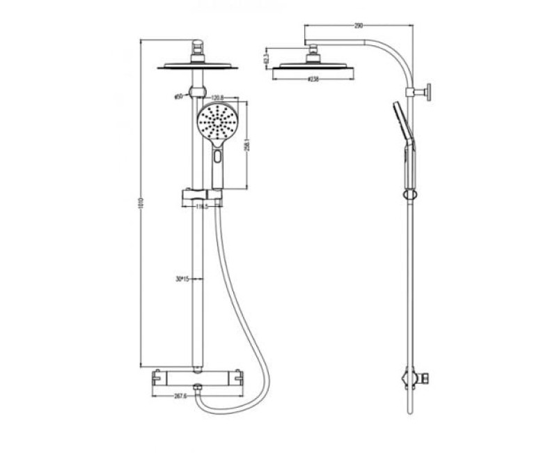 Schütte Madura dušas komplekts ar termomaisītāju (duša d 24)