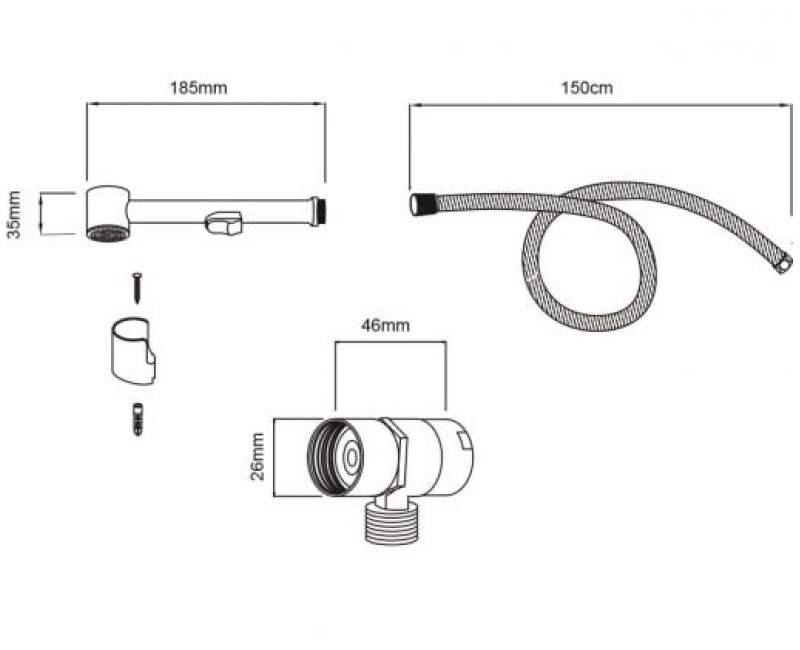 Наконечник Schütte, держатель, шланг для смесителя для мойки M22/M24