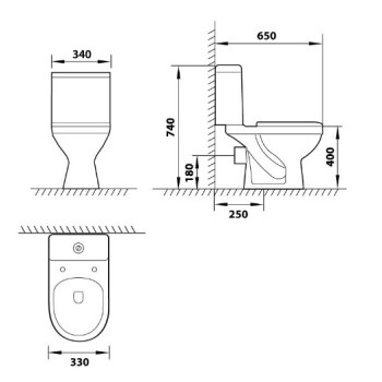 Унитаз Vento Eland 3/6 l PP Soft Close