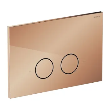 Piekaramā tualetes poda iebūvējamais montāžas rāmis OMNIRES ECO FLUSH SET STRONGFRAME, ar ECO skalošanu, ar STEEL-R45 skalošanas vadības plāksni, pulēts varš