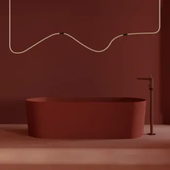 Brīvi stāvošs vannas maisītājs OMNIRES CONTOUR, matēts varš