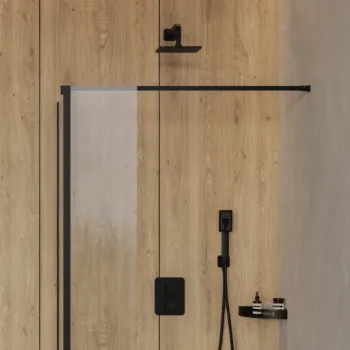 Dušas galva Omnires SLIMLINE, 20 × 20 cm, 1 strūklas režīms, matēta melna WG220-OBL