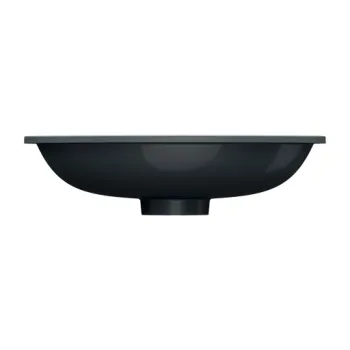 Vannas istabas izlietne Omnires SHELL M+, ārējie izmēri 55 × 38 cm, pabūvējama, bez pārplūdes, matēta lavas melna SHELL480UPBLV