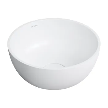 Vannas istabas izlietne Omnires SHELL M+, Ø35 cm, uz virsmas, bez pārplūdes, matēta balta SHELL350UNBM