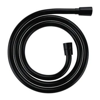 Dušas šļūtene Omnires, 150 cm, ar PVC pārklājumu, ar pretvērpšanās sistēmu, 1/2″ × 1/2″, matēta melna 028BL