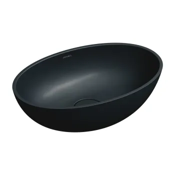 Vannas istabas izlietne Omnires SHELL M+, 50 × 32 cm, uz virsmas, bez pārplūdes, matēta lavas melna SHELL500UNBLV