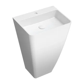 Brīvi stāvoša izlietne Omnires PARMA M+, 55 × 43 cm, bez pārplūdes, spīdīga balta PARMAUWBP