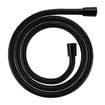 Dušas šļūtene Omnires, 150 cm, ar nerūsējošā tērauda apvalku, ar pretvērpšanās sistēmu, 1/2″ × 1/2″, matēta melna 023-XBL