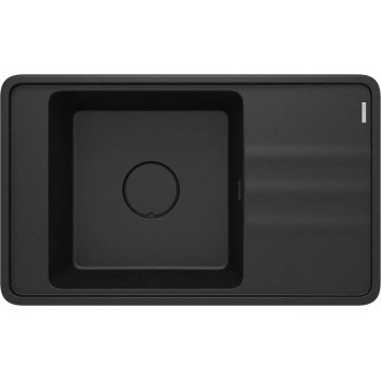 МОЙКА MOMI ИЗ ГРАНИТА С 1 ЧАШЕЙ, С КРЕНОМ 820x500x230 мм, ГРАФИТОВЫЙ МЕТАЛЛИК, С ЭКОНОМИТЕЛЕМ ПРОСТРАНСТВА NERO