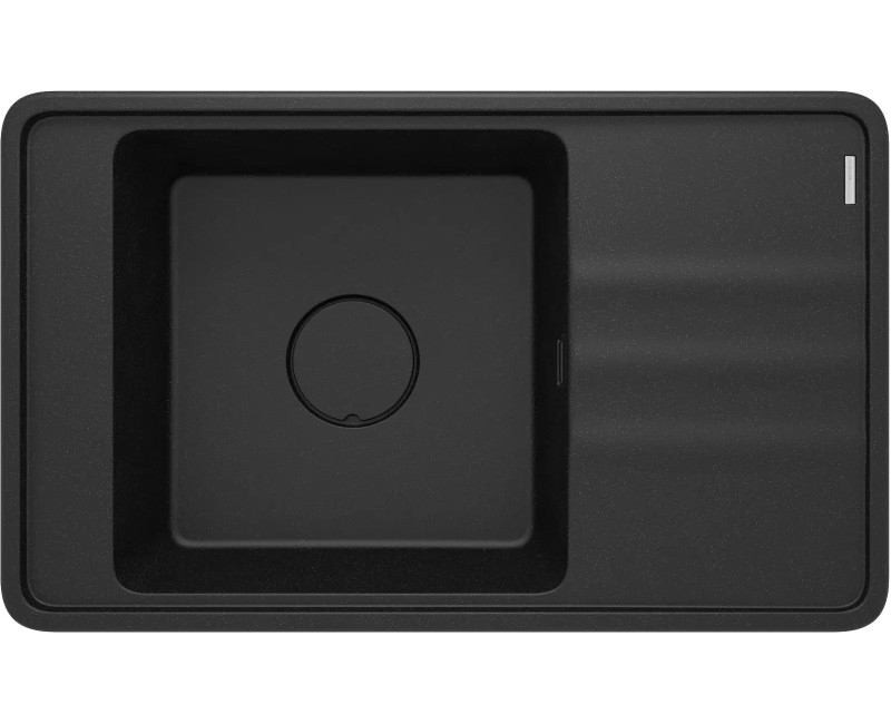 МОЙКА MOMI ИЗ ГРАНИТА С 1 ЧАШЕЙ, С КРЕНОМ 820x500x230 мм, ГРАФИТОВЫЙ МЕТАЛЛИК, С ЭКОНОМИТЕЛЕМ ПРОСТРАНСТВА NERO