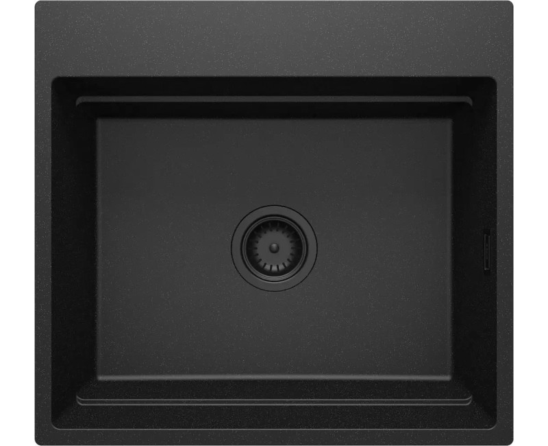 MOMI 1-BOWL ГРАНИТОВАЯ МОЙКА 560x520x220, 3,5", ГРАФИТОВЫЙ МЕТАЛЛИК, С ЭКОНОМЯЩИМ ПРОСТРАНСТВОМ NERO CLICK