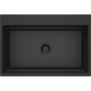 ГРАНИТОВАЯ МОЙКА MOMI С 1 ЧАШЕЙ 760x520x220, 3,5", ГРАФИТОВЫЙ МЕТАЛЛИК, С ЭКОНОМЯЩИМ ПРОСТРАНСТВОМ NERO CLICK
