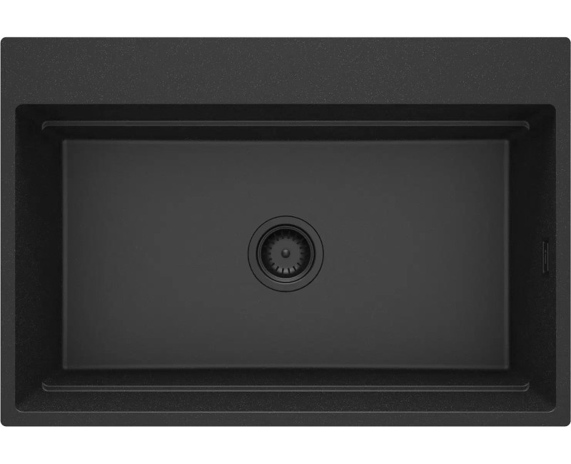 ГРАНИТОВАЯ МОЙКА MOMI С 1 ЧАШЕЙ 760x520x220, 3,5", ГРАФИТОВЫЙ МЕТАЛЛИК, С ЭКОНОМЯЩИМ ПРОСТРАНСТВОМ NERO CLICK