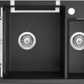 МАГНИТНАЯ МОЙКА С 1 ЧАШЕЙ БЕЗ СЛИВА, С ФИТИНГОМ, ГРАНИТ NERO