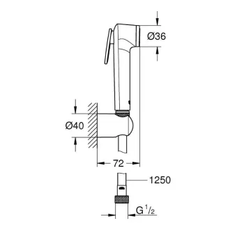 Bidetta klausule Grohe Tempesta-F, ar turētāju un šļūteni, matēta Cool Sunrise, 27513GN1 NEW