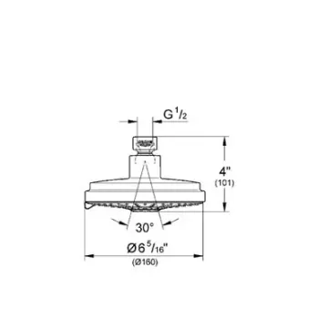 Dušas galva Grohe Rainshower 1jet, hroms, 27135000 NEW